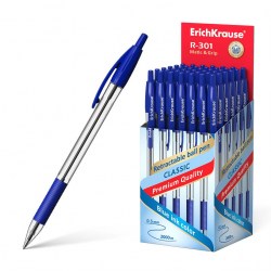 Ручка авт. ErichKrause 46758 синяя R-301 Classic Matic&Grip 1,0мм