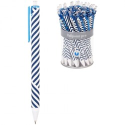 Ручка авт. Greenwich Line GL_25781 "Classy stripes" синяя, 0,7 мм, игольчатый стержень 309356