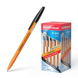 Ручка черная ErichKrause 43195 R-301 Orange Stick 0.7мм 