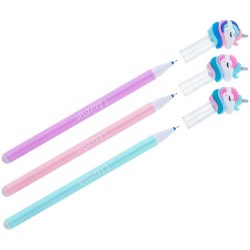 Ручка-игрушка MESHU 296392 "Unicorn" гелевая пиши-стирай, 0,5мм, синяя 