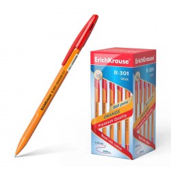 Ручка красная ErichKrause 43196 R-301 Orange Stick 0.7мм 