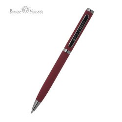 Ручка шариковая Bruno Visconti 20-0301/01 "Firenze" синяя 1,0мм красный корпус, метал. футляр
