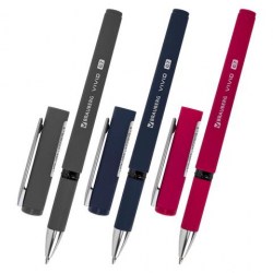 Ручка синяя Brauberg 144396 "Vivid"  0,7мм  с грипом 