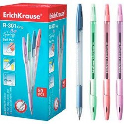 Ручка синяя ErichKrause 39532 R-301 Grip Spring 0,7мм