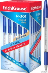 Ручка синяя ErichKrause 43184 R-301 Classic Stick 1,0мм