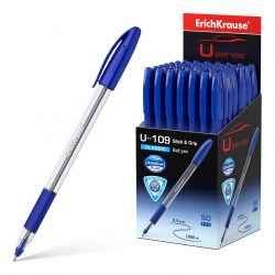 Ручка синяя ErichKrause 47574 U-109 Classic Stick&Grip 1,0мм