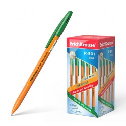 Ручка зеленая ErichKrause 43197 R-301 Orange Stick 0.7мм 