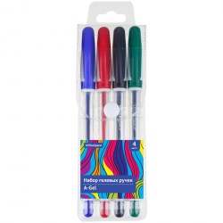 Ручки гелевые  4цв. OfficeSpace GP4_95144 "A-Gel" 0,5мм 326187
