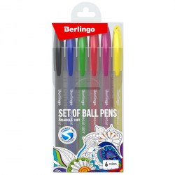 Ручки шариковые  6цв. Berlingo CBp_07006 "Triangle 100T" 0,7мм