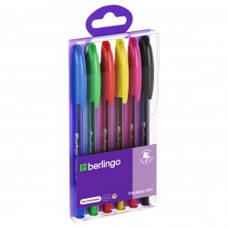 Ручки шариковые  6цв. Berlingo CBp_07006 "Triangle 100T" 0,7мм