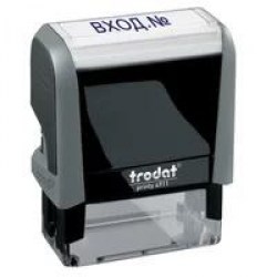 Штамп 4911 "Входящий №" под. синяя, серый /TRODAT/ 53564