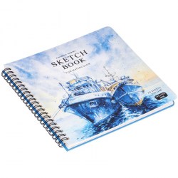 Скетчбук 190*190 20л. Greenwich Line SkBWw_37688 "Navy ships" для акварели, 200г/м2 на гребне