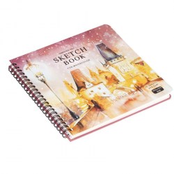 Скетчбук 190*190 20л. Greenwich Line SkBWw_37690 "Winter town" для акварели, 200г/м2 на гребне