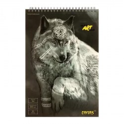 Скетчбук А4 20л. Альфа-Тренд 210001 "Волк" 200г/м2, на гребне