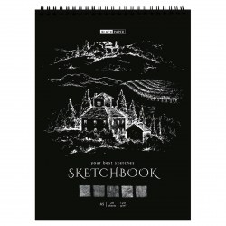 Скетчбук А5 20л. ArtSpace SkА520_38361 120г/м2, на гребне, черный блок 315928