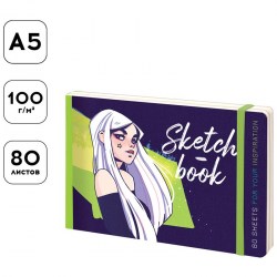 Скетчбук А5 80л. Greenwich Line SB5w_32039 "Street style" 100г/м2, тв. обложка, доп. листы крафт