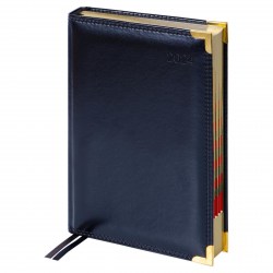 СКИДКА 20% Ежедневник 2024г. Delucci DD4_89501 А5 черный, гладкий кожзам, золотой срез 184л. 