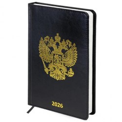 СКИДКА 20% Ежедневник 2026г. BRAUBERG 117415 "State" А5, черный
