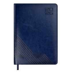 СКИДКА 20% Ежедневник А5 2026г. Феникс 70221 САРИФ синий, кожзам, 176л, ляссе