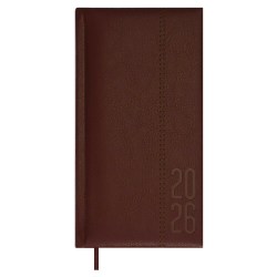 СКИДКА 20% Еженедельник 87х166мм 2026г. Феникс 70365 НАППА коричневый, кожзам, 64л. ляссе