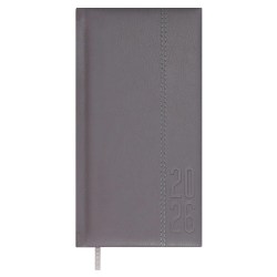 СКИДКА 20% Еженедельник 87х166мм 2026г. Феникс 70369 НАППА серый, кожзам, 64л. ляссе