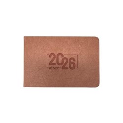 СКИДКА 20% Планинг А6+ 2026г. Альфа-Тренд 310109 "Бергамо" бежевый, на резинке, тв. переплет