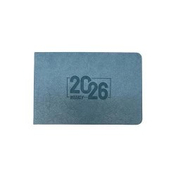 СКИДКА 20% Планинг А6+ 2026г. Альфа-Тренд 310110 "Бергамо" серый, на резинке, тв. переплет