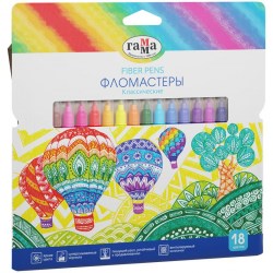 СКИДКА 50% Фломастеры 18цв. Гамма 180319_12 "Классические" смываемые 286571