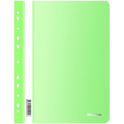 Скоросшиватель  пласт.с проз верхом Berlingo "Neon" ASp_04719 180мкм, неоновая зеленая, перф. 308104