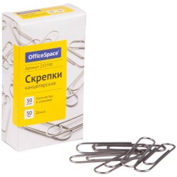 Скрепки 50мм OfficeSpace 253790 /50шт/ 