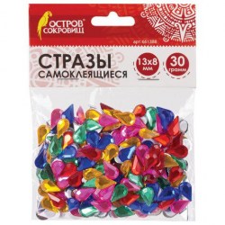 Стразы для декорирования Остров Сокровищ 661388 "Капля", 13х8мм, 30г, 5 цветов