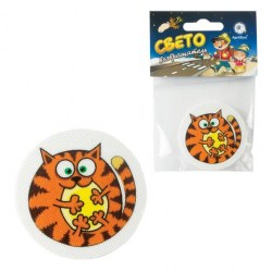 Светоотражатель-значок Brauberg 610597 "Рыжий кот" 50*50мм