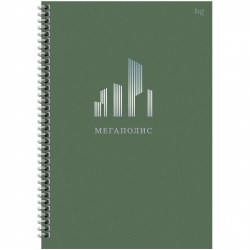 Тетрадь 100л. А4 БиДжи 63219 "Моноколор. Мегаполис" клетка, на гребне, тв.обложка 373402