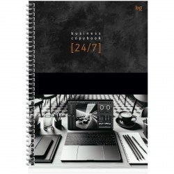 Тетрадь 100л. А4 БиДжи 93218 "Офисный стиль" клетка, на гребне, тв.обложка 373401