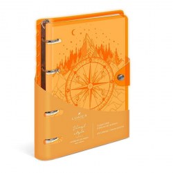 Тетрадь 120л. на кольцах Lorex 202325 "NEON ORANGE" сменный блок, с наклейками