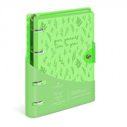 Тетрадь 120л. на кольцах Lorex 202328 "NEON GREEN" сменный блок, с наклейками