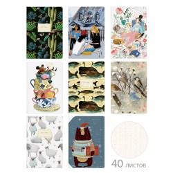 Тетрадь  40л. BrunoVisconti 7-40-003/04 линовка в точку 8 дизайнов