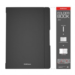 Тетрадь  48л  А4 ErichKrause 48225 клетка FolderBook Classic, съемная пластиковая обложка, черная
