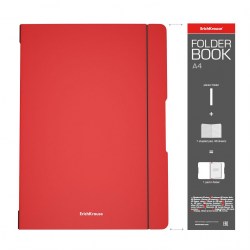 Тетрадь  48л  А4 ErichKrause 48228 клетка FolderBook Classic, съемная пластиковая обложка, красная