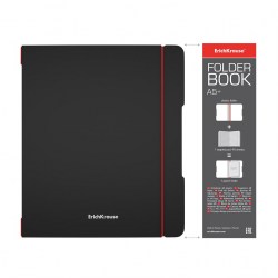 Тетрадь  48л  А5+ ErichKrause 51431 клетка FolderBook Accent, съемная пластиковая обложка, красная