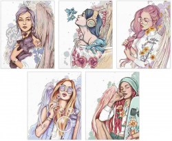 Тетрадь  48л Альфа-Тренд 120018/20 "Ангелы" клетка, ассорти