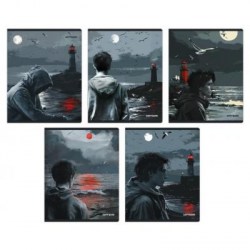 Тетрадь  48л Альфа-Тренд 120033 "Горизонт" клетка, ассорти