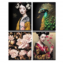 Тетрадь  48л. БиДжи 12237 "Golden fantasy" клетка, матовая ламинация, тиснение фольгой 356640