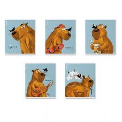 Тетрадь  48л ErichKraus 60617 клетка "Happy Capy" soft-touch, ассорти