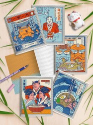 Тетрадь  48л Lorex LXCBCL-AMD "ASIAN MOOD" клетка, софт-тач, ассорти 238795