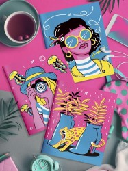 Тетрадь  48л Lorex LXCBCL-NM "Neon madness" клетка, софт-тач, ассорти 228319