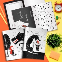 Тетрадь  48л Lorex LXTNBCL-CW "CREEPY WOLF" линовка в точку, ассорти 212587