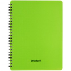 Тетрадь  48л OfficeSpace Т48спкП_35425 "Neon" салатовая пласт. обложка, клетка на гребне 310425