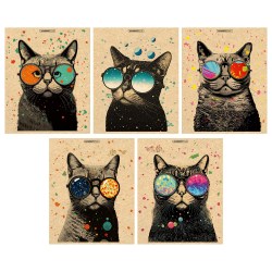 Тетрадь  48л. Seventeen 14112/5 клетка "Кот" обложка крафт