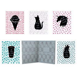 Тетрадь  48л. Seventeen 9779/5 клетка "Предметы с фразами" тисн. 2-х цв. фольгой